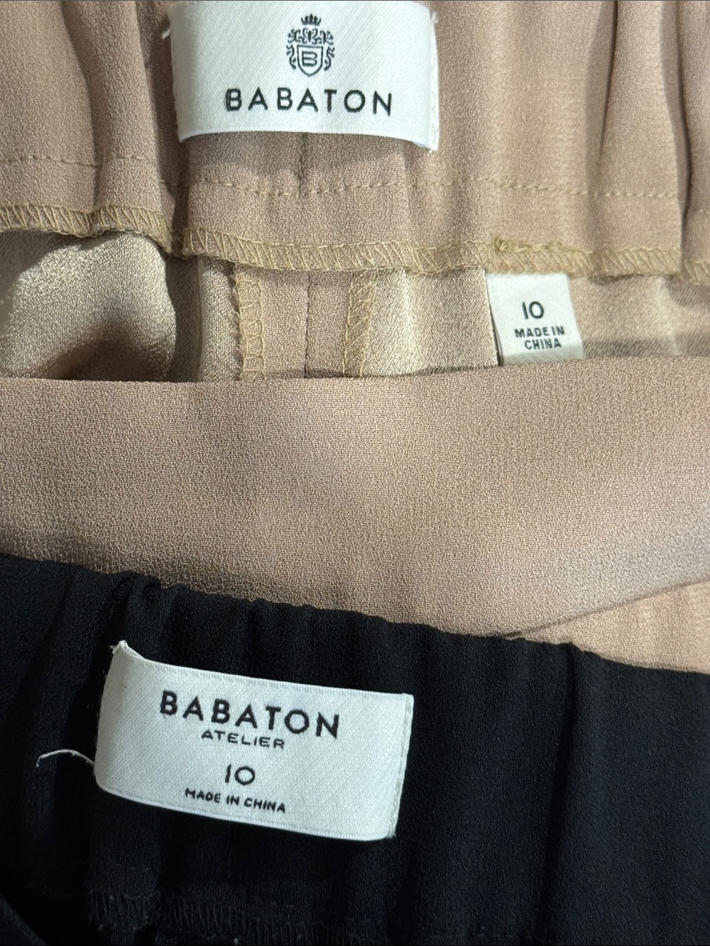 Aritzia Babaton Ankle Straight Leg Pants Bundle Black Taupe Tan Beige Size 10 - Picture 6 of 10